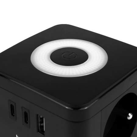 Huslog Przedłużacz kostka z LED