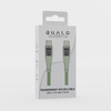 QUALO Transparent kabel nylonowy USB-C - USB-C 1,5m 3A 60W zielony QTCN-CC-04