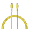 QUALO kabel nylonowy USB-C - Lightning 1,5m 2,4A zółty QKN-CL-05