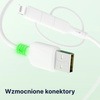 QUALO Recycling kabel 3w1 USB-C - USB-A adapter microUSB + Lightning 1,5m 3A biały QRC-CA+M+L-00