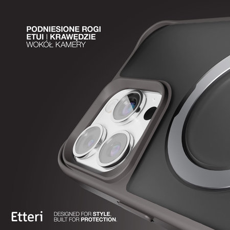 Etui Etteri Matt Mag Ring do iPhone 15 Pro 6,1" szare