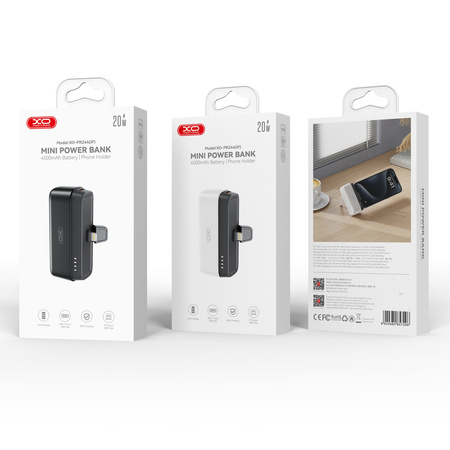 XO power bank mini PR244 20W 5000 mAh z konektorem Lightning czarny