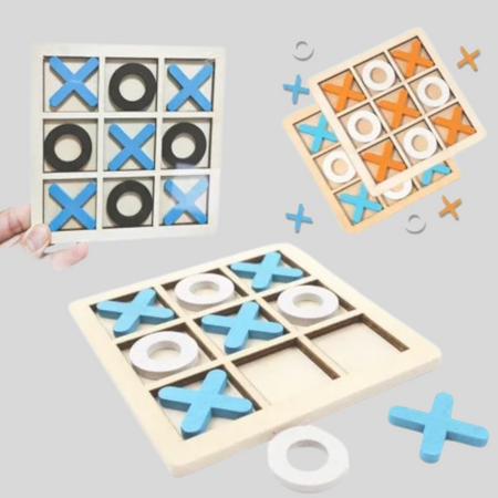 Drewniana gra kółko i krzyżyk mix kolorów TTT