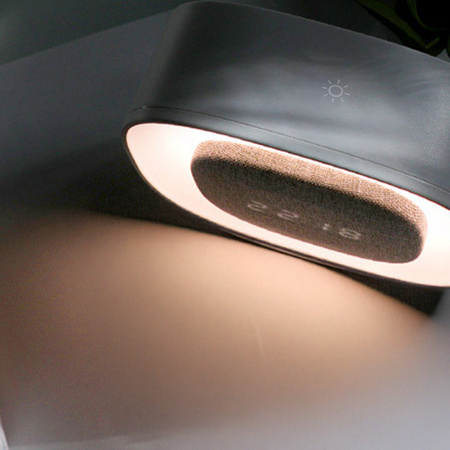 Budzik z nocną lampką LED PURE FNL-03 BJORN biały kwadratowy Forever Light