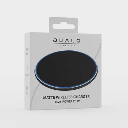 QUALO ładowarka indukcyjna 20W matowa czarna QLI-M-20W-01