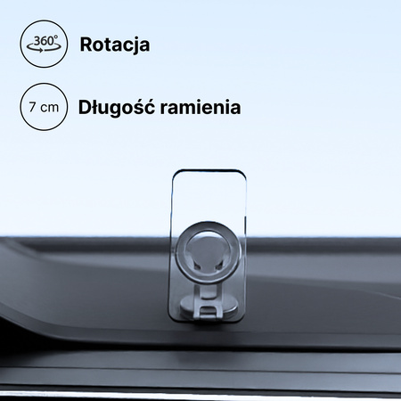 QUALO uchwyt samochodowy magnetyczny na szybę round czarny QUS-S-R-01