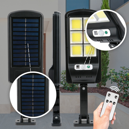 Lampa solarna LED SUNARI FLS-01 6*COB PIR 10W 800lm 6000K 2400mAh Li-Ion + pilot Forever Light