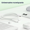 QUALO Recycling kabel 3w1 USB-C - USB-A adapter microUSB + Lightning 1,5m 3A biały QRC-CA+M+L-00