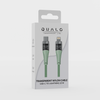 QUALO Transparent kabel nylonowy USB-C - Lightning 1,5m 2,4A zielony QTCN-CL-04