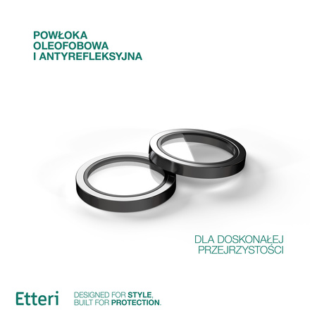 Etteri Camera Lens Protector szkło na aparat do iPhone 15 / 15 Plus czarny