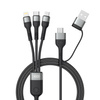 XO kabel NB254 6w1 USB - USB-C + USB-C + microUSB + Lightning 1,2m czarny