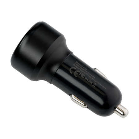 QUALO Recycling ładowarka samochodowa USB-A USB-C czarna 32W QRLS-AC-01-32