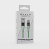 QUALO Transparent kabel nylonowy USB-A - USB-C 1,5m 3A 60W zielony QTCN-AC-04