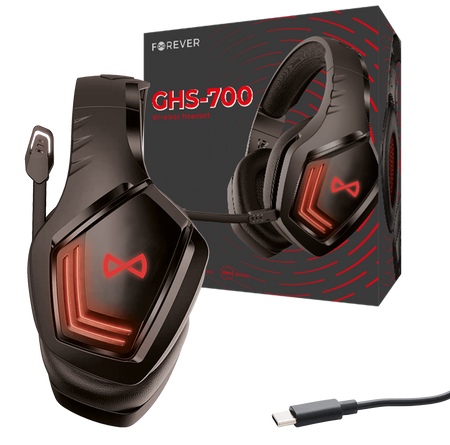 Forever słuchawki bezprzewodowe GHS-700 BT nauszne z mikrofonem czarne