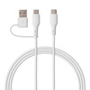 QUALO Recycling kabel 2w1 USB-C - USB-C 60W adapter USB-A 1,5m 3A biały QRC-CC+A-00