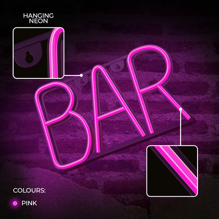 Forever Light neon LED BAR róż Bat + USB FLNE24
