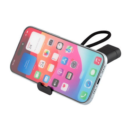 QUALO Zestaw adapterów podróżnych z kablem z podstawką czarny   QZS-P-01