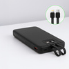 QUALO Transparent power bank 10000 mAh PD z LED 22.5W czarny QTPB10-LD-23-01