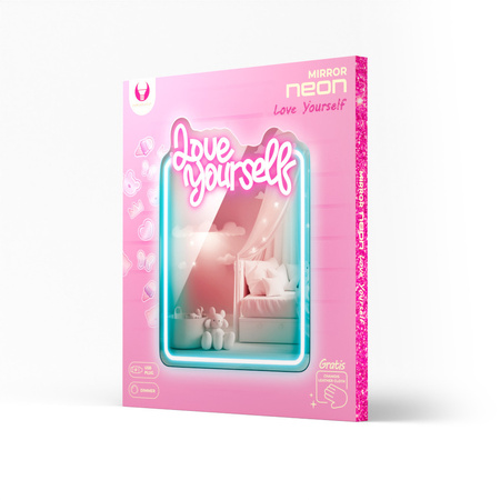 Neon MIRROR LED LOVE YOURSELF błękit róż FMNE01 Forever Light