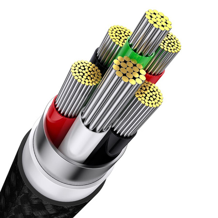 Baseus kabel 3w1 Flash II USB + USB-C - Lightning + USB-C + microUSB 1,5 m 3,5A czarny 100W