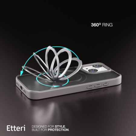 Etui Etteri Matt Mag Ring do iPhone 12 / 12 Pro 6,1" szare