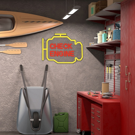 Neon PLEXI LED CHECK ENGINE żółto czerwony NNE21 Neolia