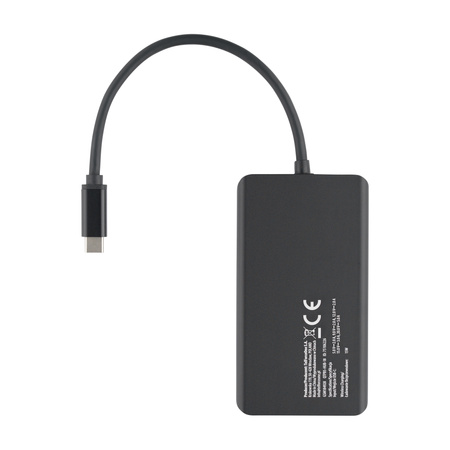 QUALO Transparentny HUB z funkcją ładowarki indukcyjnej szary QTPB5-HUB-18