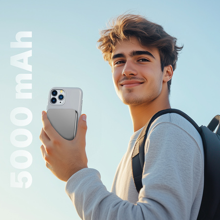 QUALO MagSafe power bank 5000 mAh 20W szary QMPB5-20-18