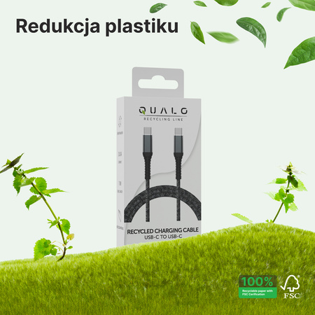 QUALO recycling kabel USB-C/USB-C 3A 1m QRC-CC-01