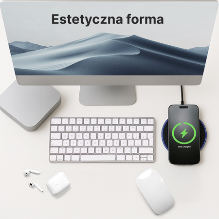 QUALO ładowarka indukcyjna 20W matowa czarna QLI-M-20W-01