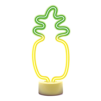 Neon na podstawce LED ANANAS pomarańczowo zielony USB-C FSC-12 Forever Light