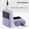 QUALO power bank 10000 mAh mini z LED 20W liliowy QPB10-LD-20-09