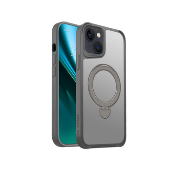 Etui Etteri Matt Mag Ring do iPhone 14 6,1" szare