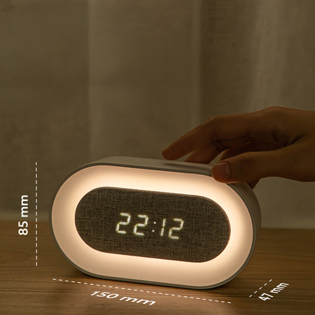 Budzik z nocną lampką LED PURE FNL-07 AKSEL biały podłużny Forever Light