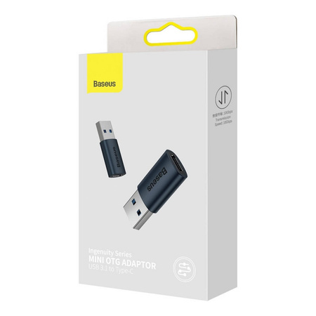 Baseus adapter Ingenuity USB-A 3.1 do USB-C niebieski OTG