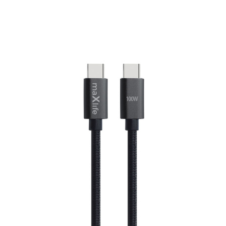 Maxlife kabel MXUC-12 USB-C - USB-C 1,0 m 100W czarny