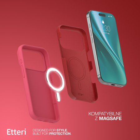 Etui Etteri Silicone Mag do iPhone 17 Pro malinowe