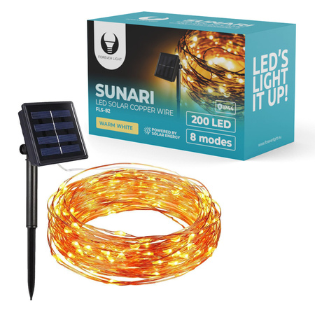Lampa solarna LED SUNARI FLS-82 miedziany drucik 22m 800mAh Li-Ion Forever Light