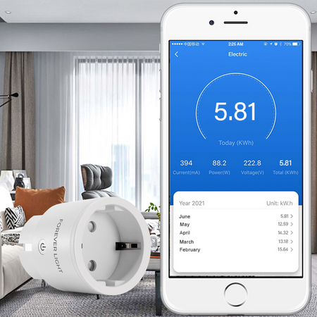 Forever Light Gniazdo Sieciowe WiFi Smart 240V 10 A - FLSP10B