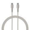 QUALO kabel nylonowy USB-C - USB-C 1,5m 3A 60W szary QKN-CC-18