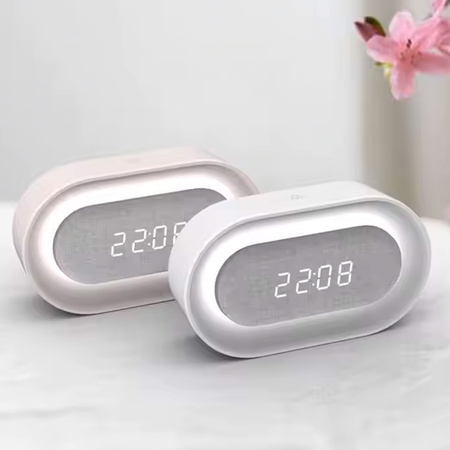 Budzik z nocną lampką LED PURE FNL-07 AKSEL biały podłużny Forever Light