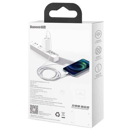 Baseus kabel Superior USB - Lightning 2,0 m 2,4A biały