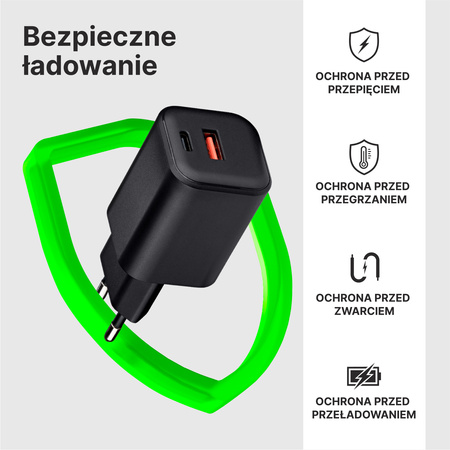 QUALO ładowarka sieciowa Nano PD 45W USB-C USB-A QLSN-CA-45-01