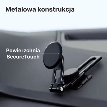 QUALO uchwyt samochodowy magnetyczny na szybę round clear S czarny QUSM-S-RCS-01