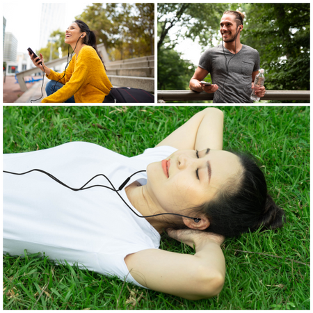 Forever słuchawki przewodowe EP-02 dokanałowe  USB-C czarne