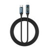 BWOO kabel Pleciony USB-C - Lightning 1m 27W z animowanym podświetleniem czarny
