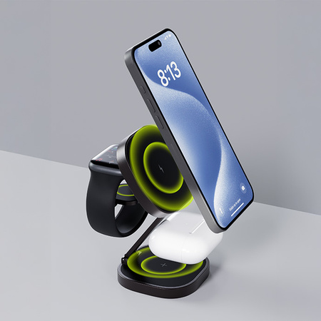 Allity ładowarka indukcyjna AWC-220-25WMS grafitowa 3w1