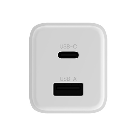 Allity ładowarka sieciowa GaN PD QC ATC-01-20WAC 1x USB-C 1x USB-A 20W biała