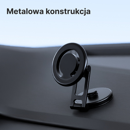 QUALO uchwyt samochodowy magnetyczny na szybę round czarny QUS-S-R-01