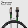 QUALO kabel silicon 2w1 USB-C - USB-C + USB-A  1,2m 3A czarny QKN-2w1-CCA-01
